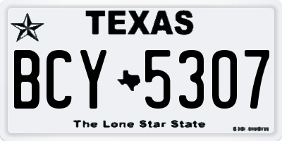 TX license plate BCY5307