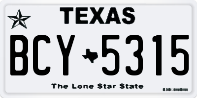 TX license plate BCY5315