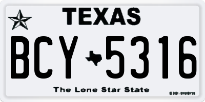 TX license plate BCY5316