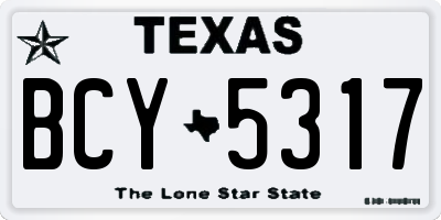 TX license plate BCY5317