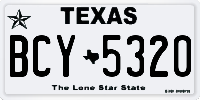 TX license plate BCY5320