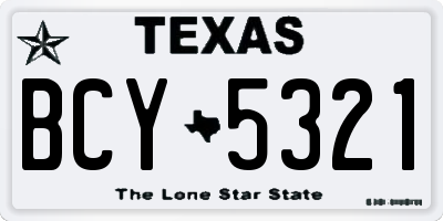 TX license plate BCY5321