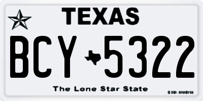 TX license plate BCY5322