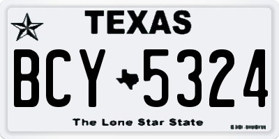 TX license plate BCY5324