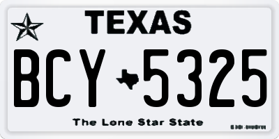 TX license plate BCY5325