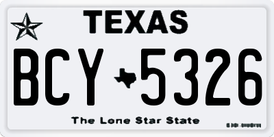 TX license plate BCY5326
