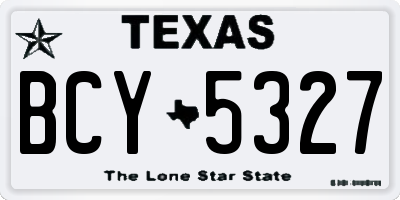 TX license plate BCY5327