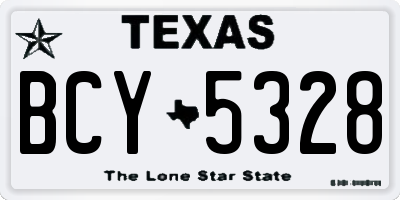 TX license plate BCY5328