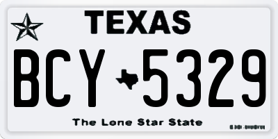 TX license plate BCY5329
