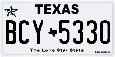 TX license plate BCY5330