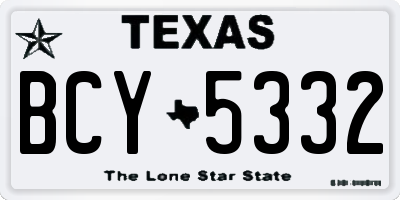 TX license plate BCY5332