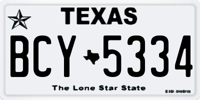 TX license plate BCY5334