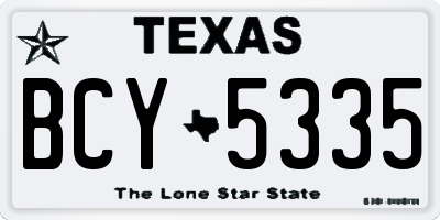 TX license plate BCY5335