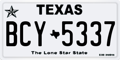 TX license plate BCY5337