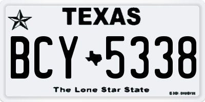 TX license plate BCY5338