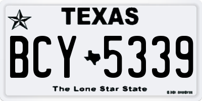 TX license plate BCY5339