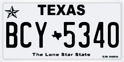 TX license plate BCY5340