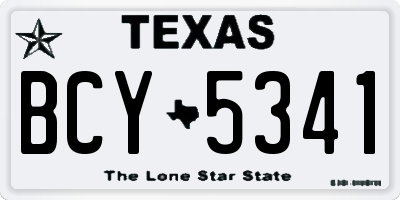 TX license plate BCY5341