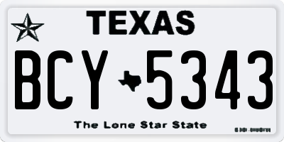 TX license plate BCY5343