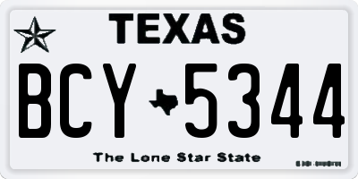 TX license plate BCY5344