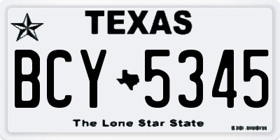 TX license plate BCY5345