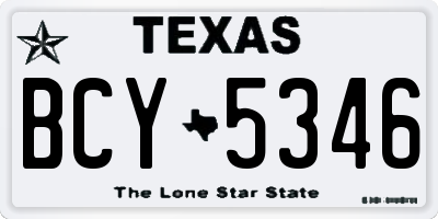 TX license plate BCY5346