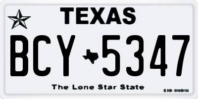 TX license plate BCY5347
