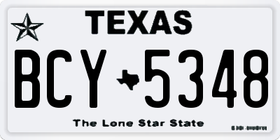 TX license plate BCY5348
