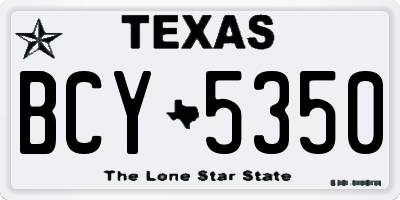 TX license plate BCY5350