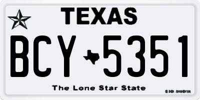 TX license plate BCY5351