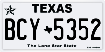 TX license plate BCY5352
