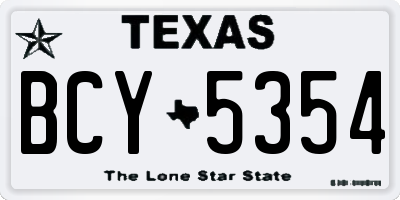 TX license plate BCY5354