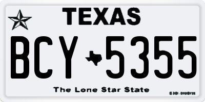 TX license plate BCY5355
