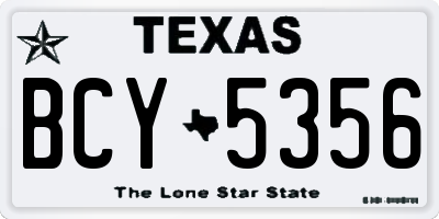 TX license plate BCY5356
