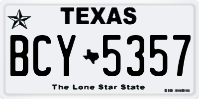 TX license plate BCY5357