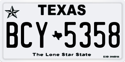 TX license plate BCY5358
