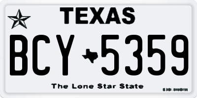 TX license plate BCY5359