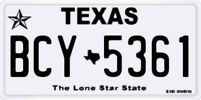 TX license plate BCY5361