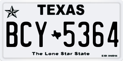 TX license plate BCY5364