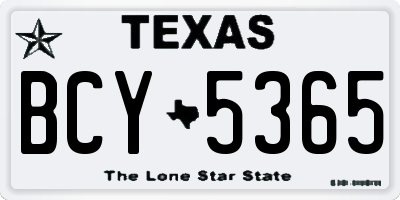 TX license plate BCY5365