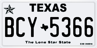 TX license plate BCY5366