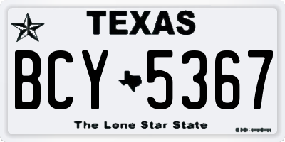 TX license plate BCY5367