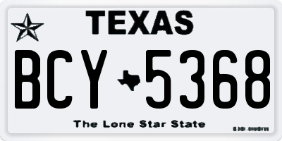 TX license plate BCY5368