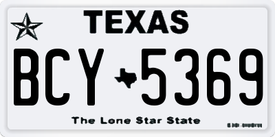 TX license plate BCY5369