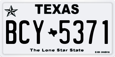 TX license plate BCY5371