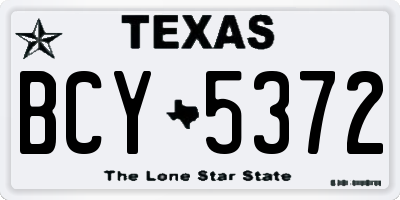 TX license plate BCY5372