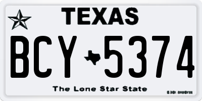 TX license plate BCY5374