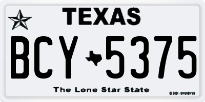 TX license plate BCY5375