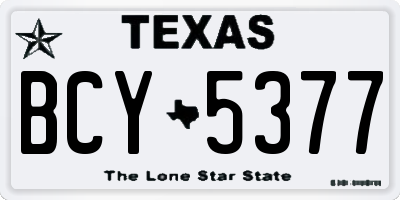 TX license plate BCY5377
