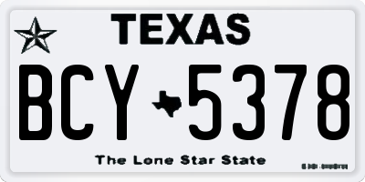 TX license plate BCY5378